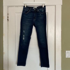 Kan Can Annalise Skinny Distressed Scissor Hem Jean